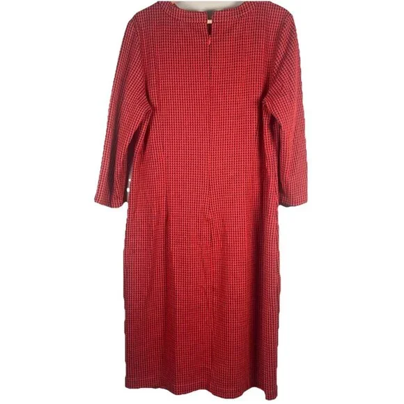 Boden Red Textured Midi Dress - Picture 7 of 14